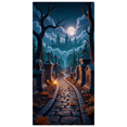 thumbnail image 1 of Gothic Design Halloween Banner Spooky Graveyard Full Moon Haunted Backdrop for Halloween Party Decoration Night Event, 1 of 5