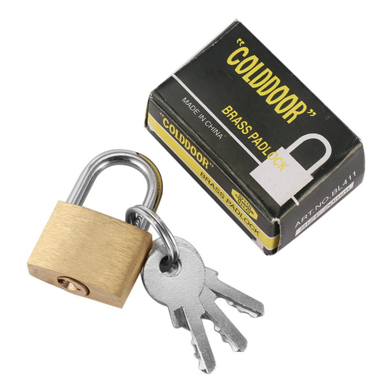 AllTopBargains 3 Small Metal Padlocks Mini Brass Tiny Box Locks Keyed Jewelry 2 Keys 20mm Safe, Gold