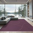 thumbnail image 2 of ODIKA 8'x10' Washable Area Rug Deep Burgundy Waves Abstract Design Elegant Curvilinear with Minimalist Appeal for Dining Room, Large Office, Lounge, Non-Slip Chair-Friendly Mat, 2 of 7