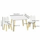 thumbnail image 2 of Juego de mesas y sillas para niños, juego de mesas y sillas para niños con tema de conejo de 3 piezas, juego de mesa móvil de madera para niños, piernas de mesa de madera maciza (blanco), 2 of 5