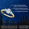 thumbnail image 2 of Gem Stone King 10K Yellow Gold White Topaz and Swiss Blue Topaz Engagement Ring for Women | 1.40 Cttw | Oval 7X5MM | Gemstone November Birthstone | Size 6, 2 of 6