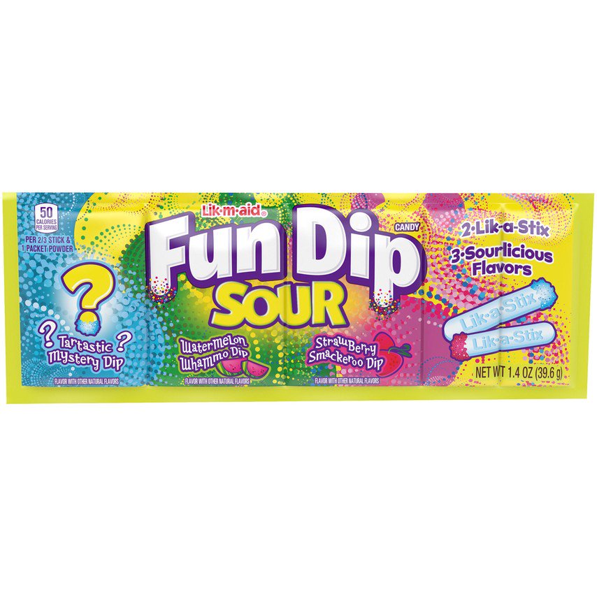 Fun Dip Grape, Apple, & Cherry Sour Candy Variety Pack,1.4oz. (Box of