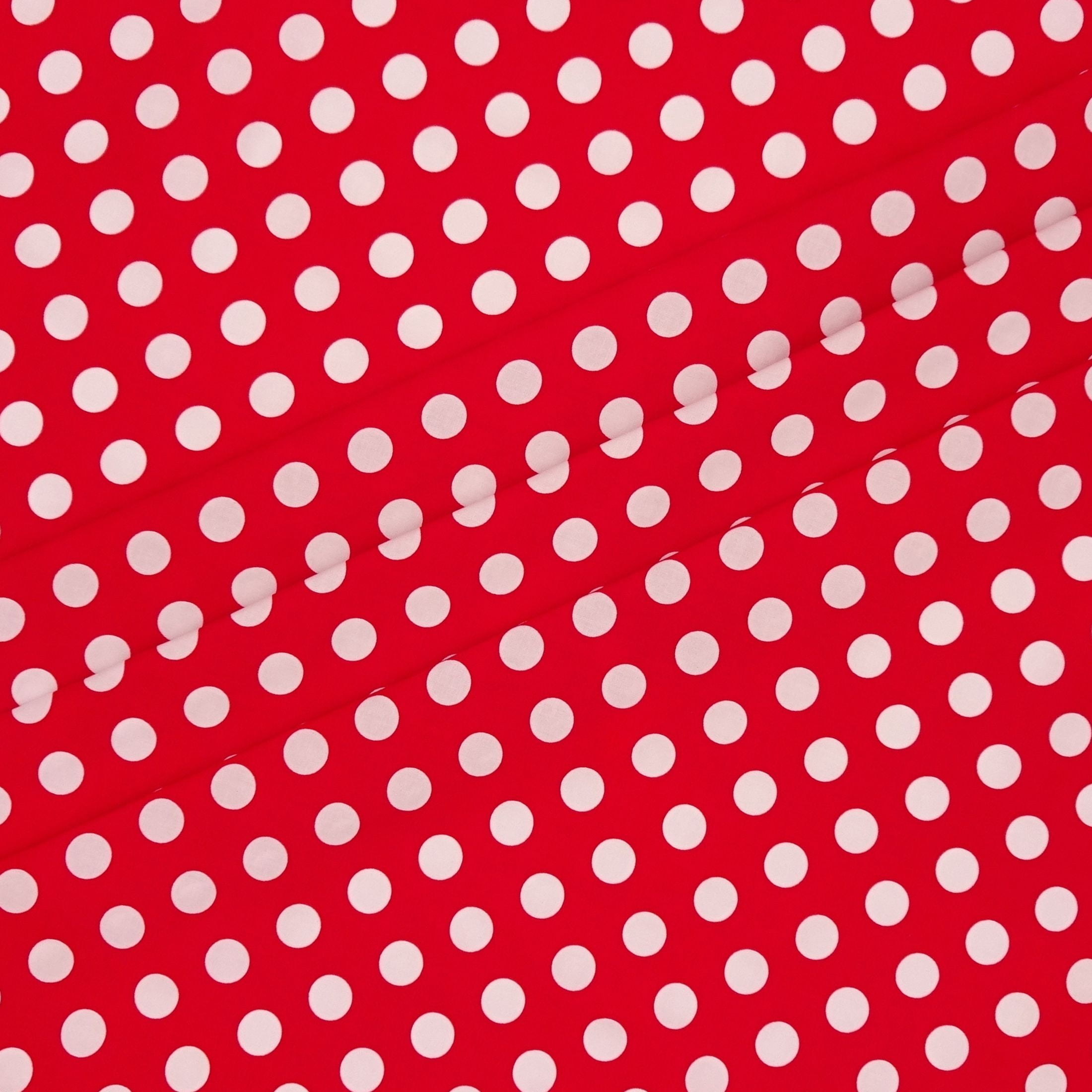 Waverly Inspirations 1 Yard Cut 100% Cotton Large Dot Print Fabric, Poppy Red, 44" Wide for Quilting & Sewing