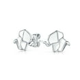 thumbnail image 2 of Bling Jewelry Womens 3D Origami Elephant Stud Earrings Sterling Silver Design, 2 of 5