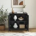 thumbnail image 4 of EDYO LIVING Mirrored Sideboard Buffet Cabinet, Modern Storage Accent Cabinet for Hallway, Entryway, Black, 4 of 6