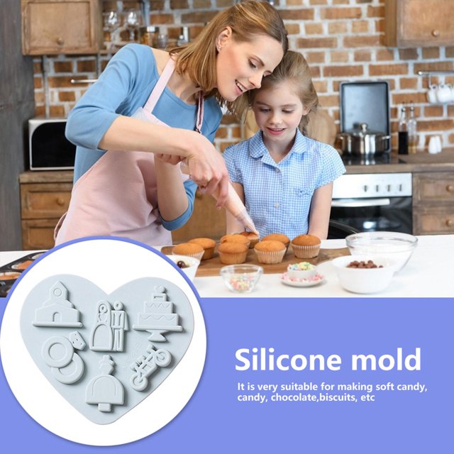 Moldes De Chocolate Moldes para fondant, bandeja de silicona para hacer rosquillas, moldes para magdalenas y magdalenas (azul)