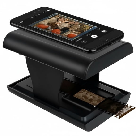 Mobile Film & Slide Scanner, 35mm Folding Scanner, Converts Color & B&W Old Slides to Smartphone JPG, Built‑in LED Backlight, App Editing & Sharing, Gift‑Ready