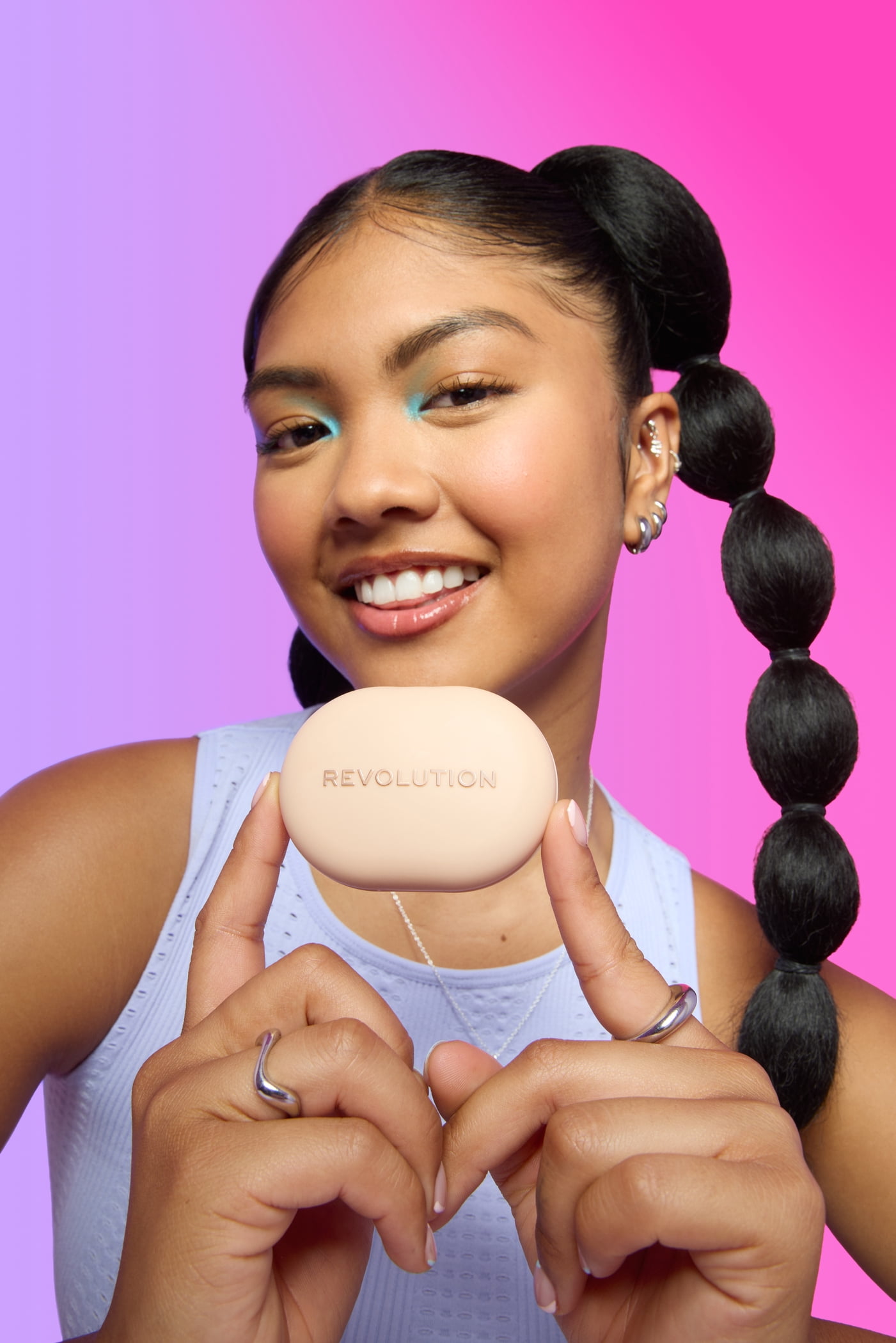 Revolution Powder Pops Instant Blur Setting Powder, Talc-Free, Helps Shine, Peach