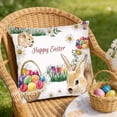 thumbnail image 4 of Easter Bunny Pillowcase, Double-Sided Velour Cushion Cover, Soft Home Decor with Watercolor Designs, for Spring Parties and Festive Ambiance, 4 of 6