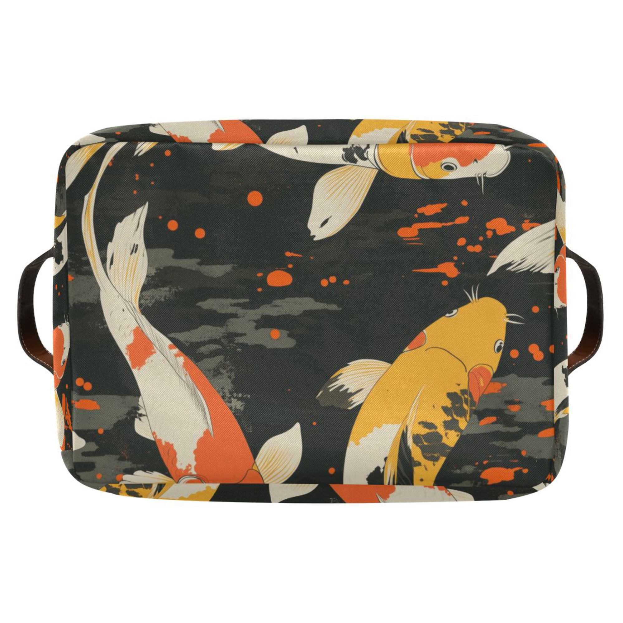 Yayeee 2 Pack Canvas Storage Basket with Handles for Shelves Fabric Bins Closet Organizer, Fish Pattern
