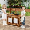 thumbnail image 2 of Costway Kids Mud Kitchen Set with Removable Sink Faucet Dual Stoves 4 Planting Pots, 2 of 10