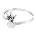 thumbnail image 2 of Princess Perfect Tiara Crown White Pearl Sterling Silver Band Ring-9, 2 of 5
