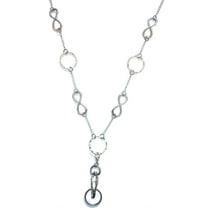 Hidden Hollow Beads Infinity Shapes Women's Chain Fashion Lanyard Necklace, Jewelry ID Badge and Key Holder, 34 in.