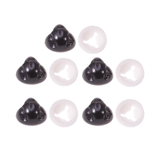 10 piezas de 11 mm hechas a mano para muñecas, accesorios de bricolaje, accesorios de peluche con forma de nariz de perro (negro)