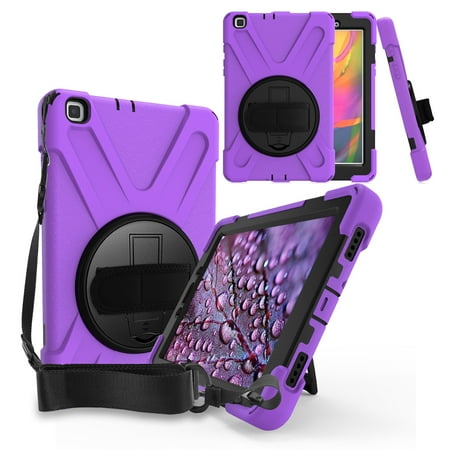 KIQ Samsung Galaxy Tab A 8.0 Case 2019 Model T290/T295 Heavy Duty Military Shockproof Case for Samsung Galaxy Tab A 8.0 SM-T290 SM-T295 SM-T297 - Purple