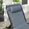 thumbnail image 2 of 77.5" Folding Chaise Lounge - Gray Outdoor Recliner with 4-Position Backrest & Breathable Mesh Five, 2 of 8
