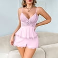 thumbnail image 2 of Levmjia Womens Sleepwear Nightgown Lace Embroidered Neck Adjustable Strap Deep V Sleep Dress For Women Home Comfortable Lingerie Set Summer, 2 of 9