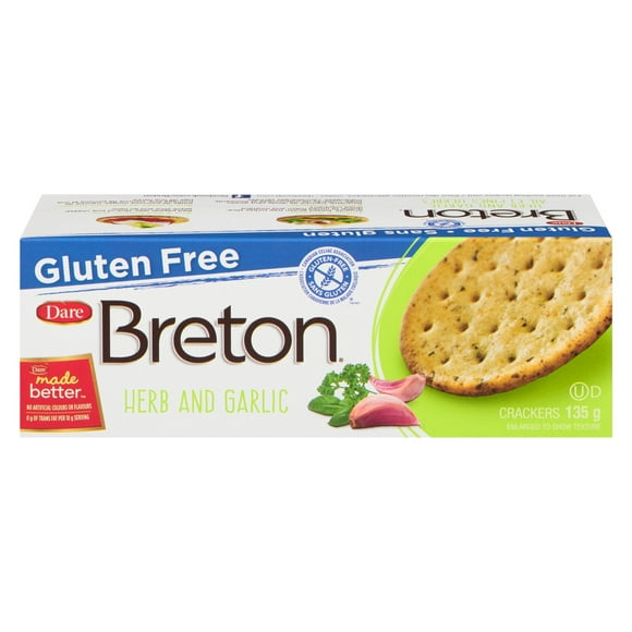 Breton Gluten Free Herb & Garlic Crackers, Breton, 135g
