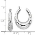 thumbnail image 3 of Real 14kt White Gold Hammered Hoop Earring Jackets; for Adults and Teens; for Women and Men, 3 of 3