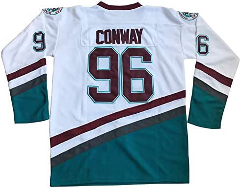 Yeee JPEglN Charlie Conway #96 Mighty Ducks Ice Hockey Jersey S-XXXL
