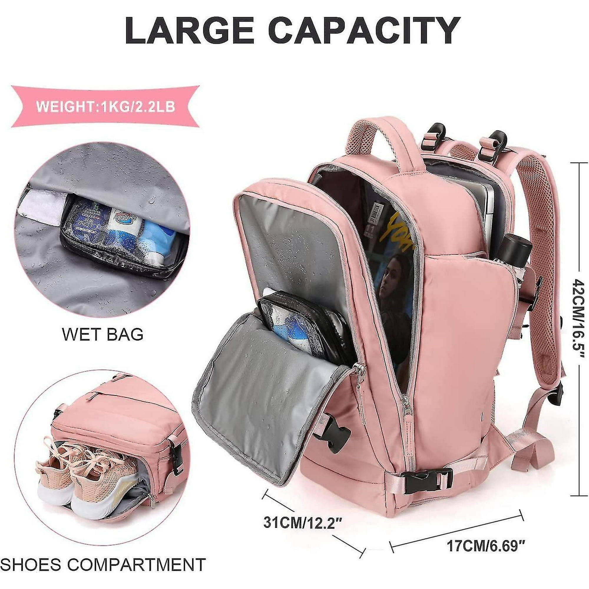 Ladies Travel Backpack Carry Laptop Backpack Pocket Waterproof Backpack With Shoe Separator School Bag Walmart