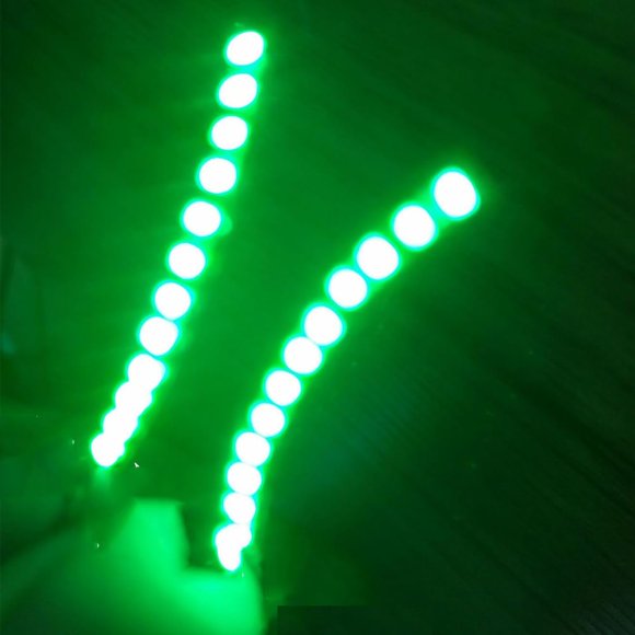 Lámpara LED luminosa para pestañas, modo ajustable, luces nocturnas intermitentes para pestañas postizas, pestañas postizas sin injerto para Halloween (verde)