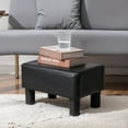 thumbnail image 5 of VECELO Small Footstool Ottoman, PU Leather Footrest with Legs, Rectangle Padded Seat for Living Room Bedroom, Black, 5 of 7