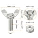 thumbnail image 2 of Paquete de 6 tornillos mariposa M8-1.25x20mm con 6 tuercas, acero inoxidable 304, 2 of 5
