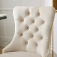 thumbnail image 6 of Velvet Home Office Chair with 360° Swivel Wheels Golden Legs Upholstered Tufted Hight Back,Adjustble Comfortable Computer Desk Chair,Beige-1, 6 of 9