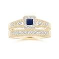 thumbnail image 4 of Angara Natural 0.19 Ct. Blue Sapphire with Diamond Halo Ring in 14K Yellow Gold for Women (Ring Size: 3.5), 4 of 10