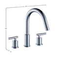 thumbnail image 2 of DAX Round Two Handle Brass Bathroom Faucet, Brushed Nickel, 2 of 4