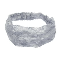 Unique Bargains 1 Pc Headband Floral Lace Wide Hairband for Women Blue, Gray