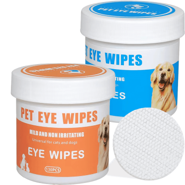 Eyes Wipes for Dogs & Cats - Gently Remove Tear Stain, Eye Debris, Discharge, Mucus Secretions -  Pet Cleaning Grooming Deodorizing Wipes for Eyes, Wrinkle, Face - 260pcs