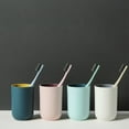 thumbnail image 2 of Firefly Hope 4Pcs Durable Plastic Bathroom Cups (2-Pack) – Unbreakable, Reusable Tumblers with Toothbrush Holder Function-Grey, 2 of 4