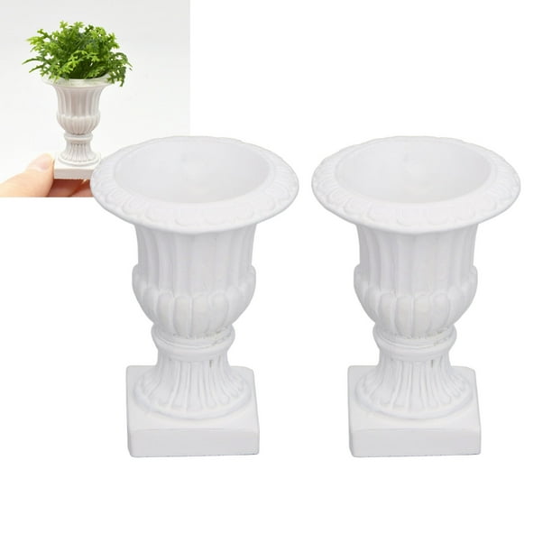Macetero De Columna Romana Para Jardín De Casa De Muñecas, Versátil Macetero De Columna Romana Para Casa De Muñecas, Accesorios De Jardín De Alta Simulación, 2 Piezas Vintage