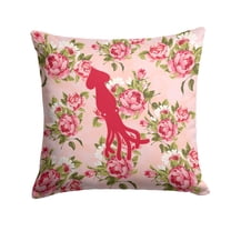 Carolines Treasures Squid Shabby Chic Pink Roses Fabric Decorative Pillow 14Hx14W multicolor