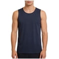 thumbnail image 3 of BiZtdJrK Mens Big and Tall Athletic Tank Tops Ice Silk Cut Off Sleeveless Fitness Workout Shirts Comfy Breathable Casual Summer Tees Solid Color Undershirts Navy XXXL, 3 of 6
