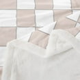 thumbnail image 3 of Erosebridal Light Pink Checkered Sherpa Blanket Twin 60"X80" White Cream Checkerboard Fleece Bed Blanket,Buffalo Plaid Grid Throw Blanket Teen, 3 of 6