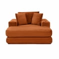thumbnail image 4 of Lunale Boneless Chaise Lounge Chair with Ottoman, 52" Oversized 3-in-1 Convertible Sofa Chair for Living Room, Orange Corduroy, 4 of 9