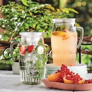 Bormioli Rocco 335942MQD321990 Romantic Carafe Pitcher With Lid and Ice Tube, 56.25 oz, Clear
