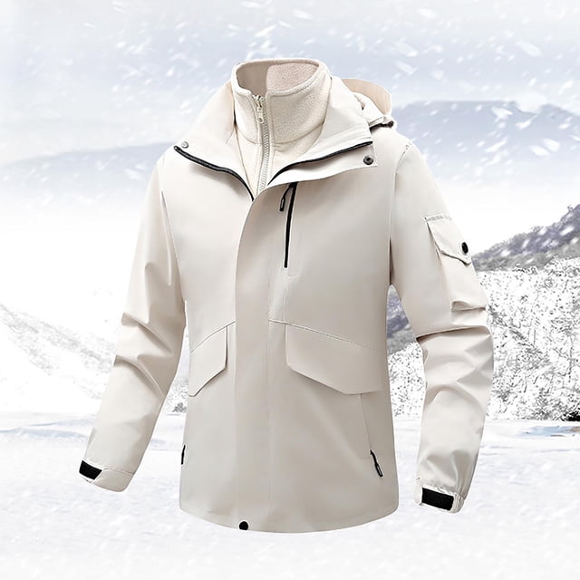 Men's Slim Fit Hooded Jacket - Lightweight Polyester Windbreaker Coat with Drawstring, Stitching Detail and Zipper Pockets for Outdoor Sports