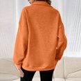 thumbnail image 3 of Women's Quarter Zip Sweatshirt Fall Casual Pullover Top with Kangaroo Pocket Relaxed Stand Collar Sweatshirts, S, 3 of 7