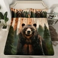 thumbnail image 2 of Castle Fairy Animal Bear 4 Pieces Queen Sheet Sets for Kids Teens Adults,Woodland Wildlife Ultra Soft Flat Sheet,Smoky Jungle Queen Fitted Sheet,Luxury Bedroom Decor, 2 of 7