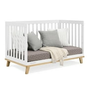 Delta Children Frankie 4-in-1 Convertible Crib - Greenguard Gold Certified, Bianca White with Natural