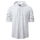 thumbnail image 1 of pstuiky Camisas de manga larga abrigadas para hombre, Cárdigan informal con capucha y mangas largas para hombre top de hombre l, 1 of 9