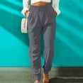 thumbnail image 2 of Moda Mujer Verano Casual Suelto Algodón Y Lino Bolsillo Sólido Pantalones Pantalones Odeerbi ODB-6, 2 of 7