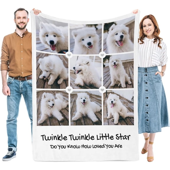 Personalized Gifts for Mom Dad, Custom Throw Blankets with Photos, Customized Gifts for Women Men Family Friend Girlfriend on Birthday Christmas Mothers Fathers Day Valentines Day