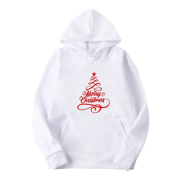 Sudadera con capucha para hombre, informal, con estampado navideño, de manga larga, tipo blusa