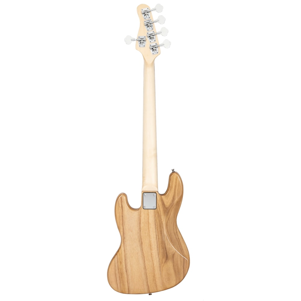 Gjazz Electric 5 String Bass Guitar Full Size Bag Strap Pick Connector Wrench Tool Burlywood