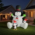 thumbnail image 6 of 7 FT Inflatable Christma Decorations, Inflatable Snowman with Penguins, Christmas Blow Ups Yard Decorations with Colorful LED Lights, Christmas Inflatables for Garden Lawn Xmas Holiday, 6 of 6